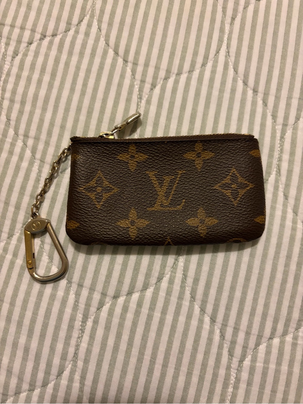 Louis Vuitton Monogram Key Pouch in Brown and Gold